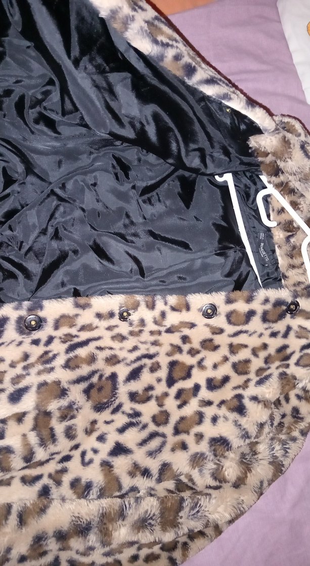 Leopar Desenli Kadın Midi Suni Kürk Ceket - Görsel 2