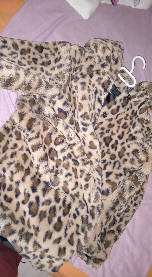 Leopar Desenli Kadın Midi Suni Kürk Ceket - Görsel 3