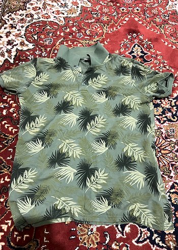 Yeşil Baskılı Bohem Erkek Polo Tişört - Görsel 2