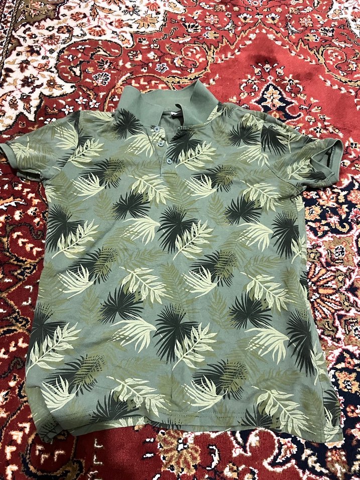 Yeşil Baskılı Bohem Erkek Polo Tişört - Görsel 2