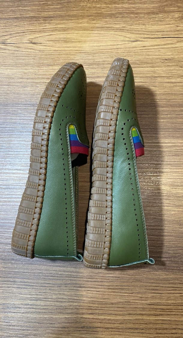 Kadın Yeşil Dolgu Topuklu Deri  Günlük Babet - Görsel 5