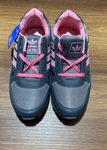 Gri-Pembe Adidas Kadın Spor Ayakkabı - Görsel 2