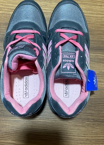 Gri-Pembe Adidas Kadın Spor Ayakkabı - Görsel 4