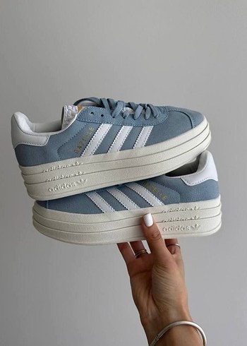 Kadın Mavi Denim Platform Spor Ayakkabı - Görsel 3