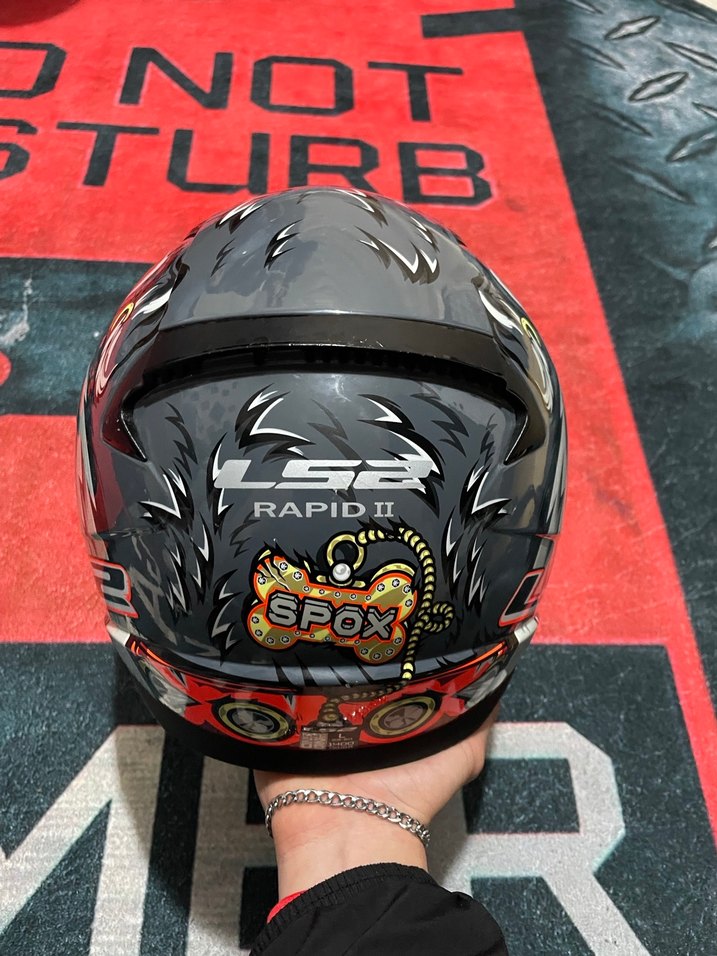 Siyah Baskılı LS2 Motosiklet Kaskı - Görsel 4