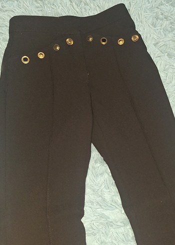 Zara flare Düğmeli Siyah Kadın Pantolon - Görsel 3