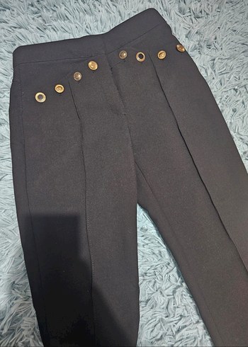 Zara flare Düğmeli Siyah Kadın Pantolon - Görsel 6