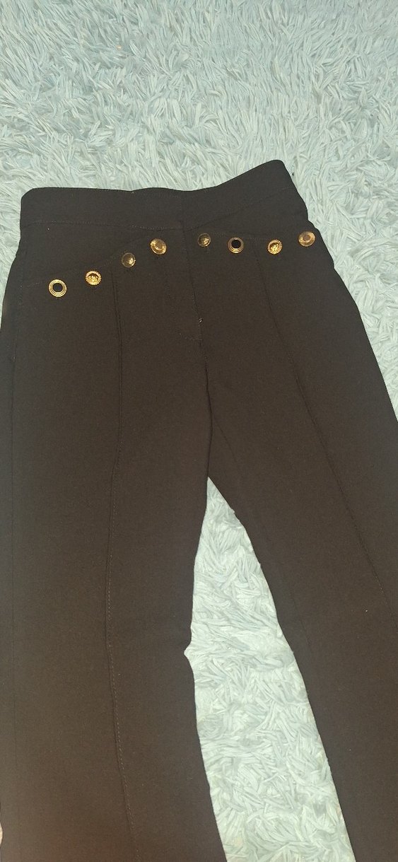 Zara flare Düğmeli Siyah Kadın Pantolon - Görsel 3