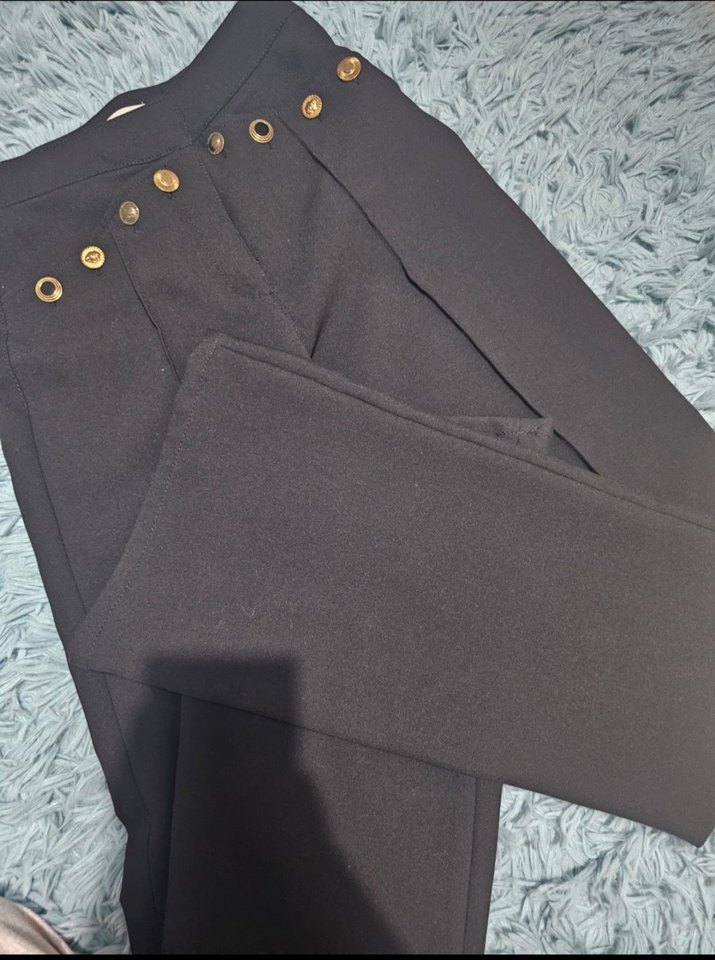 Zara flare Düğmeli Siyah Kadın Pantolon - Görsel 4