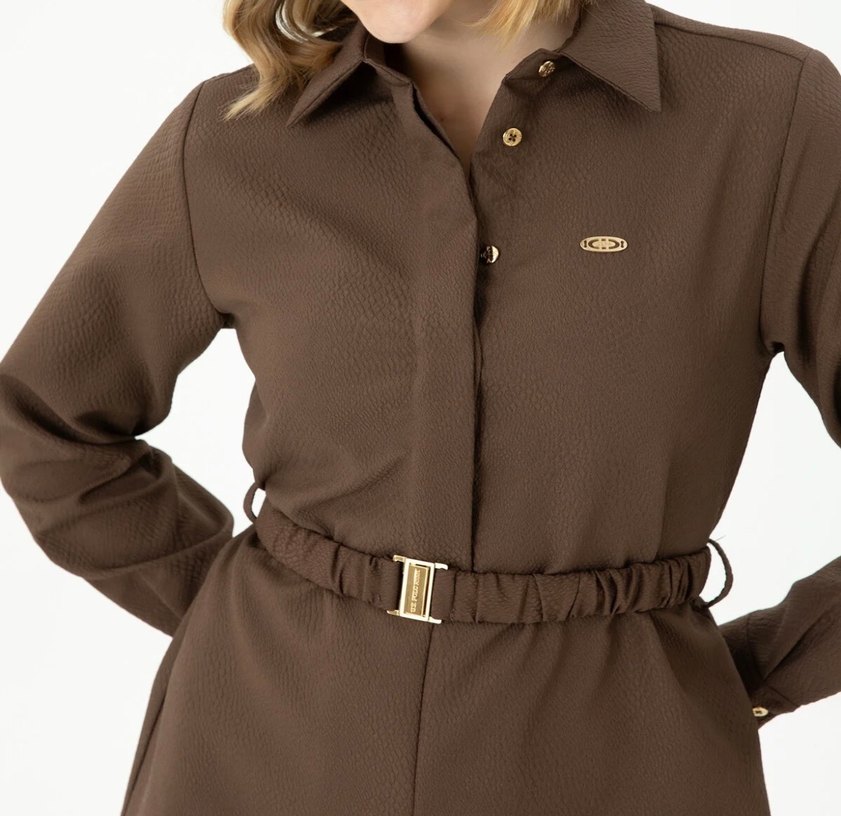 Us.Polo kahverengi elbise - Görsel 4