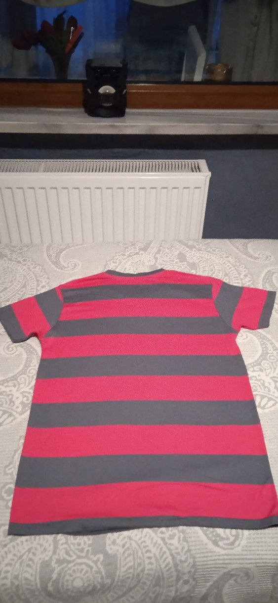 Kırmızı Gri Çizgili Erkek Tişört - Görsel 2