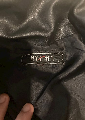 Siyah Deri Kadın Biker Ceket - Görsel 2