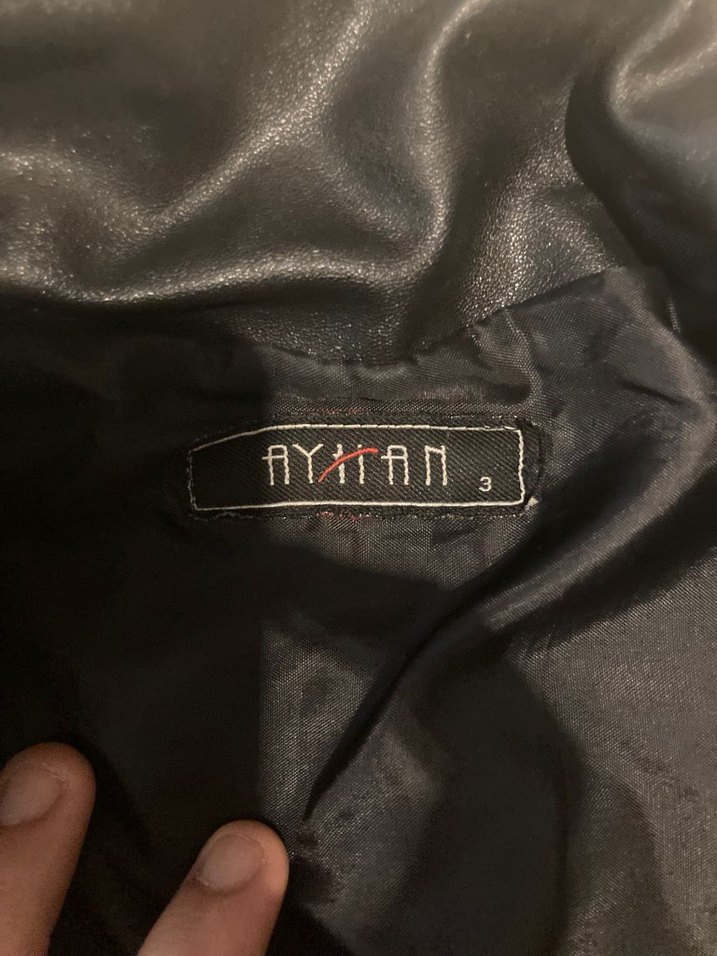 Siyah Deri Kadın Biker Ceket - Görsel 2