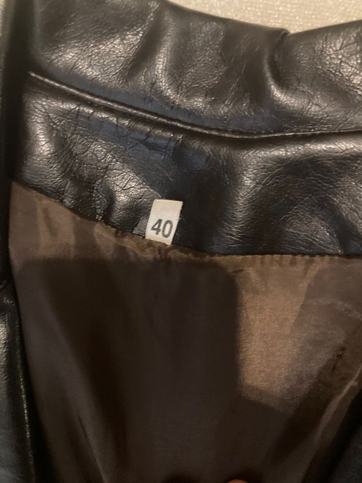 Kahverengi Uzun Deri Kadın Ceket - Görsel 3