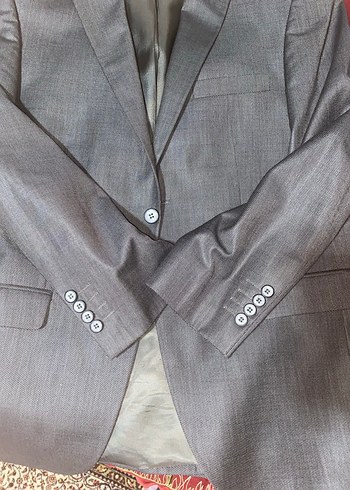 Gri Düğmeli Erkek Takım Ceketi - Görsel 3