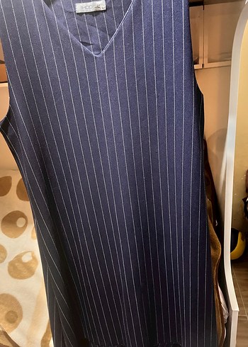 V Yaka Lacivert kadın elbise - Görsel 2