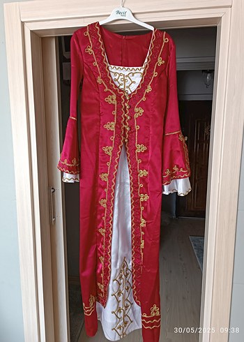 Diger Bordo Nakışlı Uzun Kollu Henna Elbisesi - Görsel 3