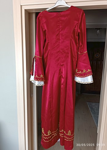 Diger Bordo Nakışlı Uzun Kollu Henna Elbisesi - Görsel 4