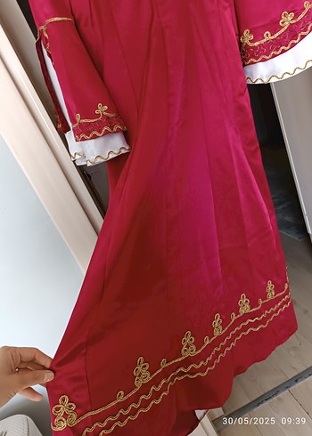 Diger Bordo Nakışlı Uzun Kollu Henna Elbisesi - Görsel 5