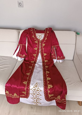 Diger Bordo Nakışlı Uzun Kollu Henna Elbisesi - Görsel 7