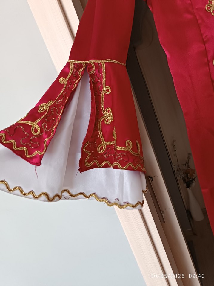 Diger Bordo Nakışlı Uzun Kollu Henna Elbisesi - Görsel 2