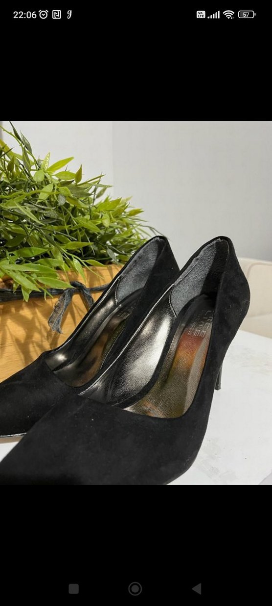 Siyah Süet Stiletto Ofis Topuklu - Görsel 2