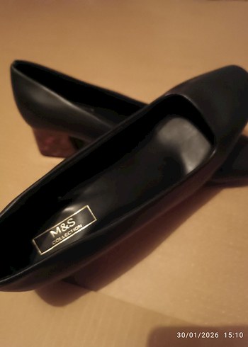 Siyah  Kadın Topuklu Ofis Ayakkabısı - Görsel 4