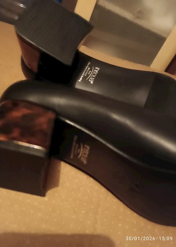 Siyah  Kadın Topuklu Ofis Ayakkabısı - Görsel 6