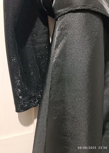 Uzun Kollu Siyah Kemerli Kadın Elbise - Görsel 10