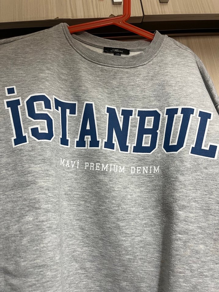 Gri İstanbul Baskılı Kadın Sweatshirt - Görsel 2