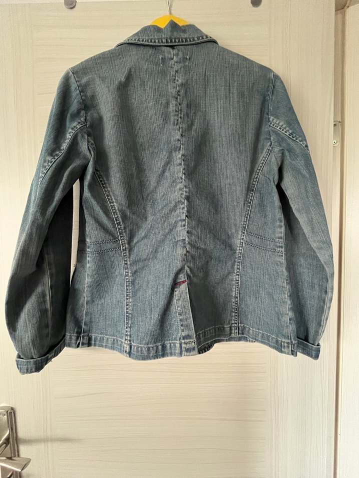 Kadın Denim Vintage Blazer Ceket - Görsel 3