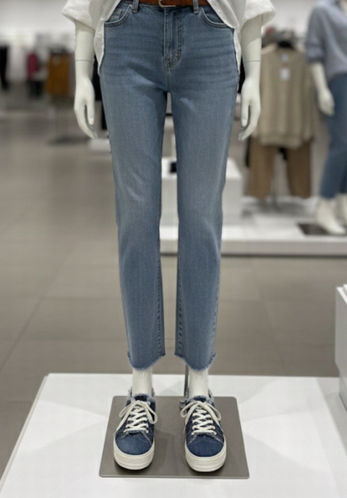 Kadın Mavi Denim Dolgu Topuklu Spor Ayakkabı - Görsel 2