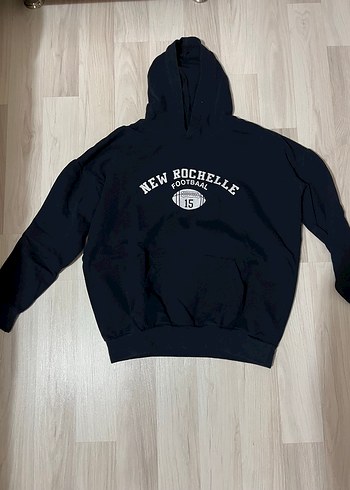Lacivert Kapüşonlu Oversize Sweatshirt - Görsel 2