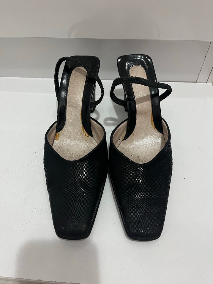 Tokalı Siyah Yılan Desenli Stiletto - Görsel 2