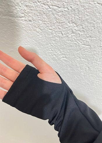 Siyah Yarım Fermuarlı Spor Kadın giyim - Görsel 4