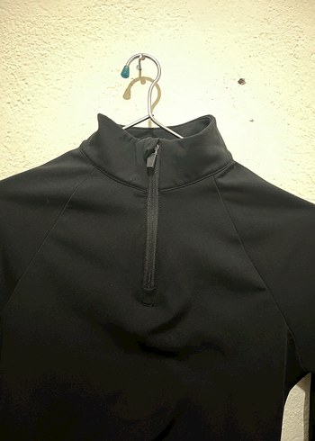 Siyah Yarım Fermuarlı Spor Kadın giyim - Görsel 3