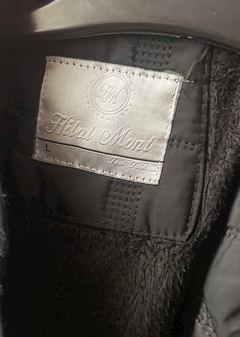 Hem çıtçıt hem fermuarlı Siyah Erkek Midi Mont içi polar - Görsel 2