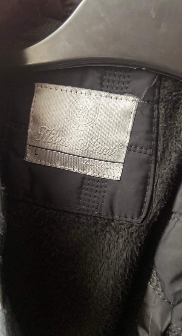 Hem çıtçıt hem fermuarlı Siyah Erkek Midi Mont içi polar - Görsel 2