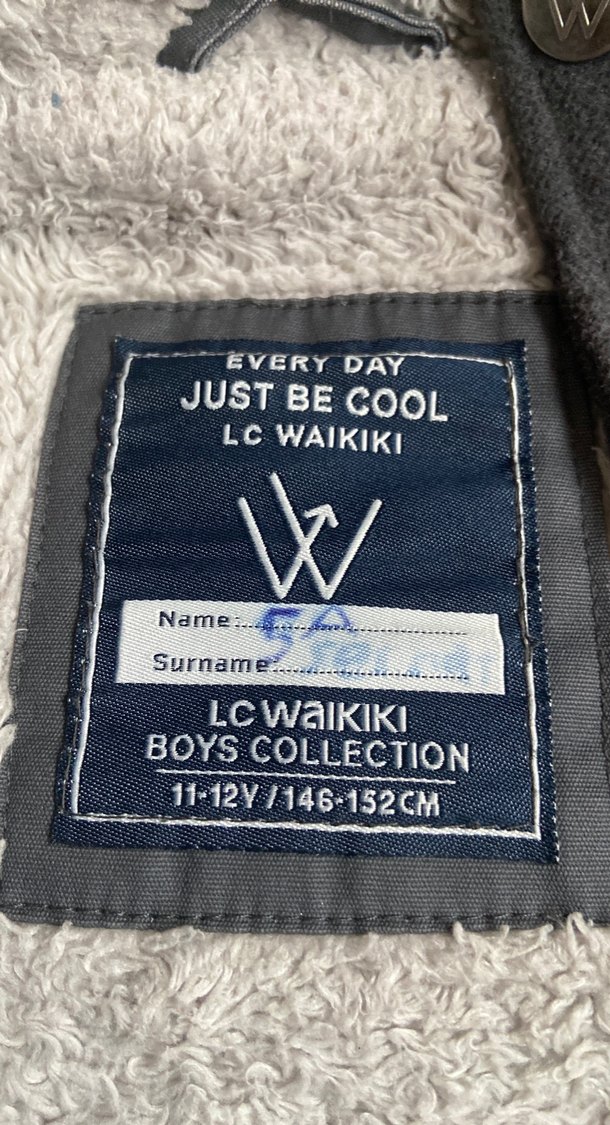 Gri KapüşonluErkek Çocuk Mont içihem polar hemkapitone dışı kaşe - Görsel 2