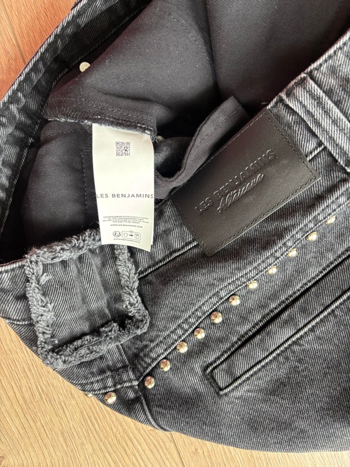 LES BENJAMINS Bohem Dantelli Gri Nakışlı Kadın Kot Pantolon - Görsel 4