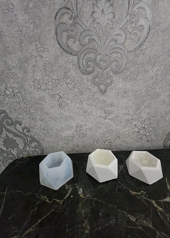 mini Altıgen Mum, taş silikon kalıp - Görsel 2