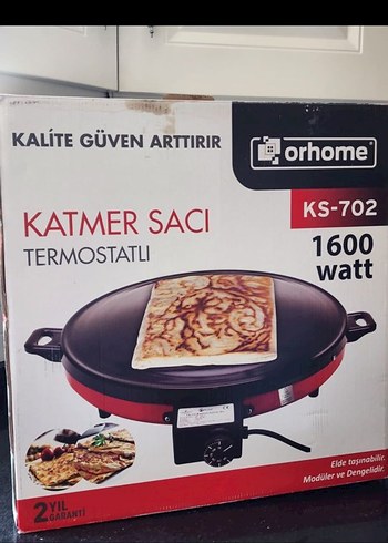 Kırmızı Elektrikli termostatlı gözleme katmer sacı - Görsel 3