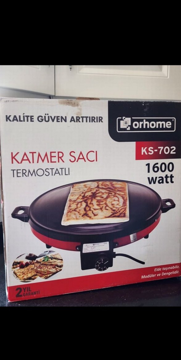 Kırmızı Elektrikli termostatlı gözleme katmer sacı - Görsel 3