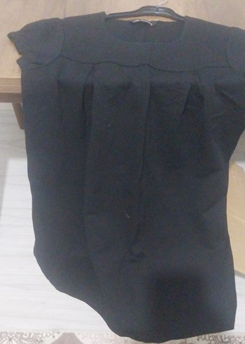 Siyah Kısa Kollu Min elbıse - Görsel 3