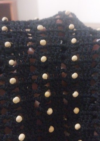 boncuklu dantelli buluz - Görsel 2