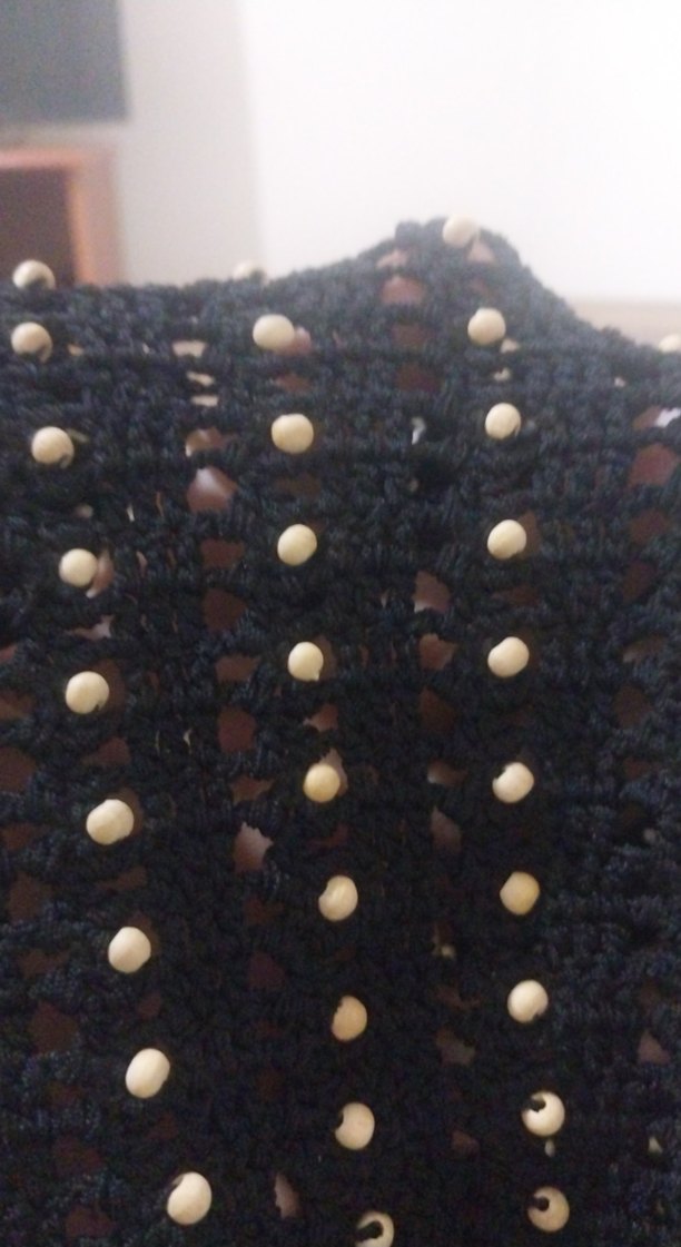 boncuklu dantelli buluz - Görsel 2