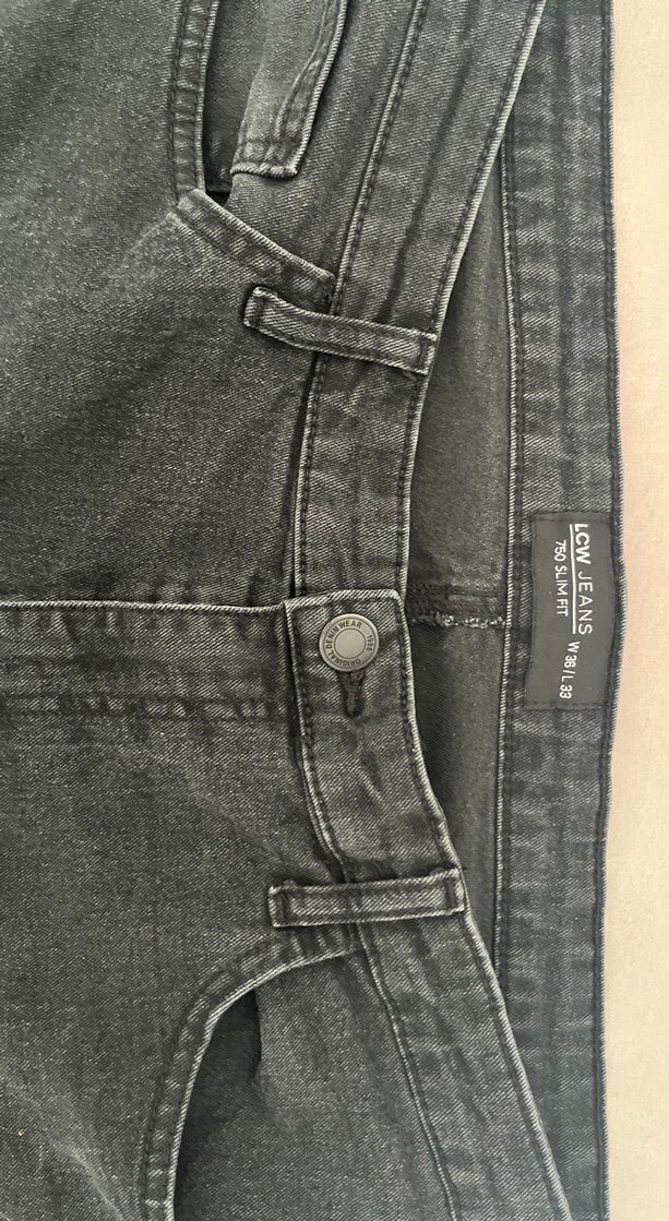 Erkek Siyah Regular Fit Denim Jean - Görsel 2
