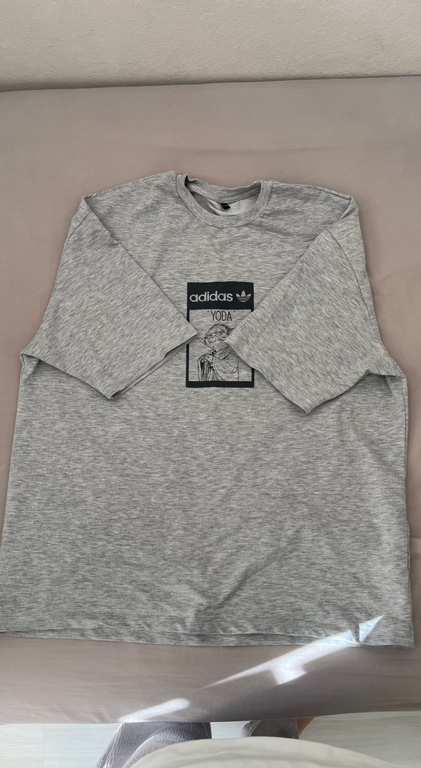 Gri Adidas Baskılı Erkek Tişört - Görsel 3