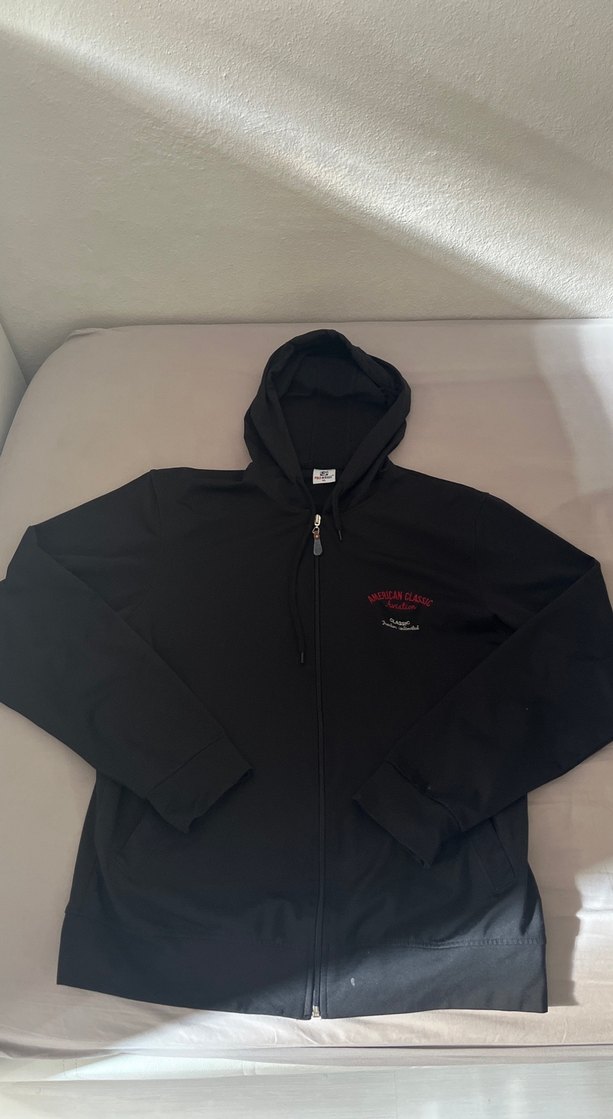 Erkek Siyah Fermuarlı Kapüşonlu Sweatshirt - Görsel 3