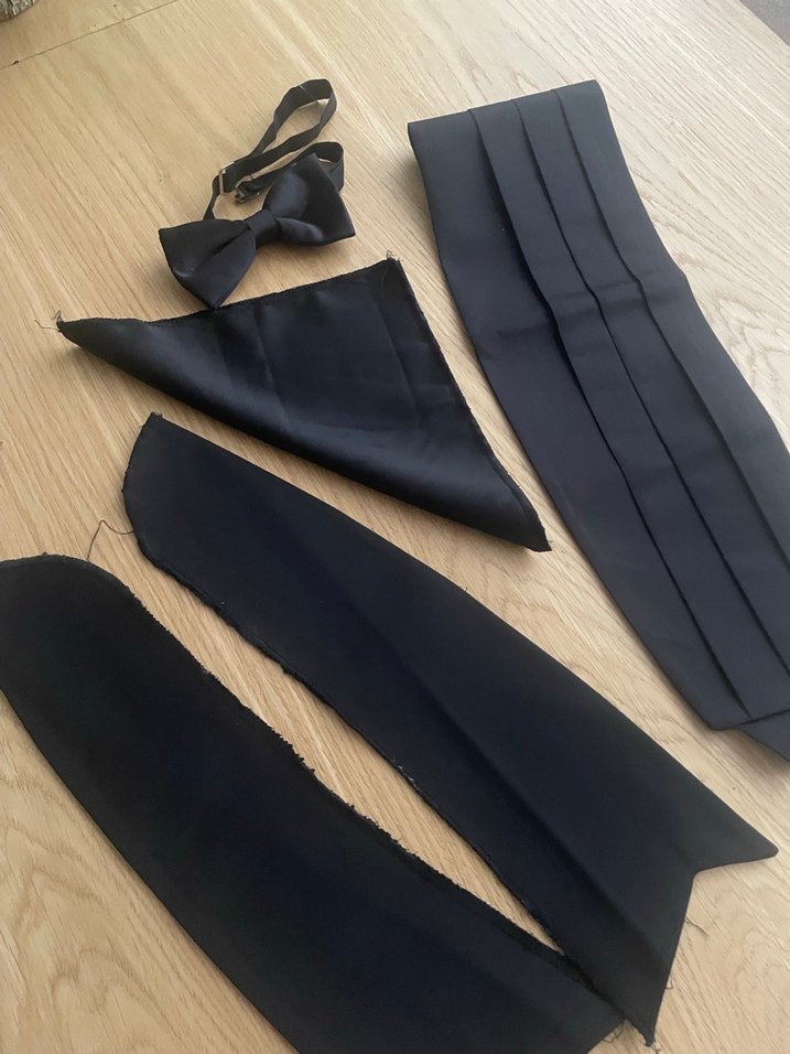 Erkek Siyah Düz Papyon ve Aksesuar Seti - Görsel 2